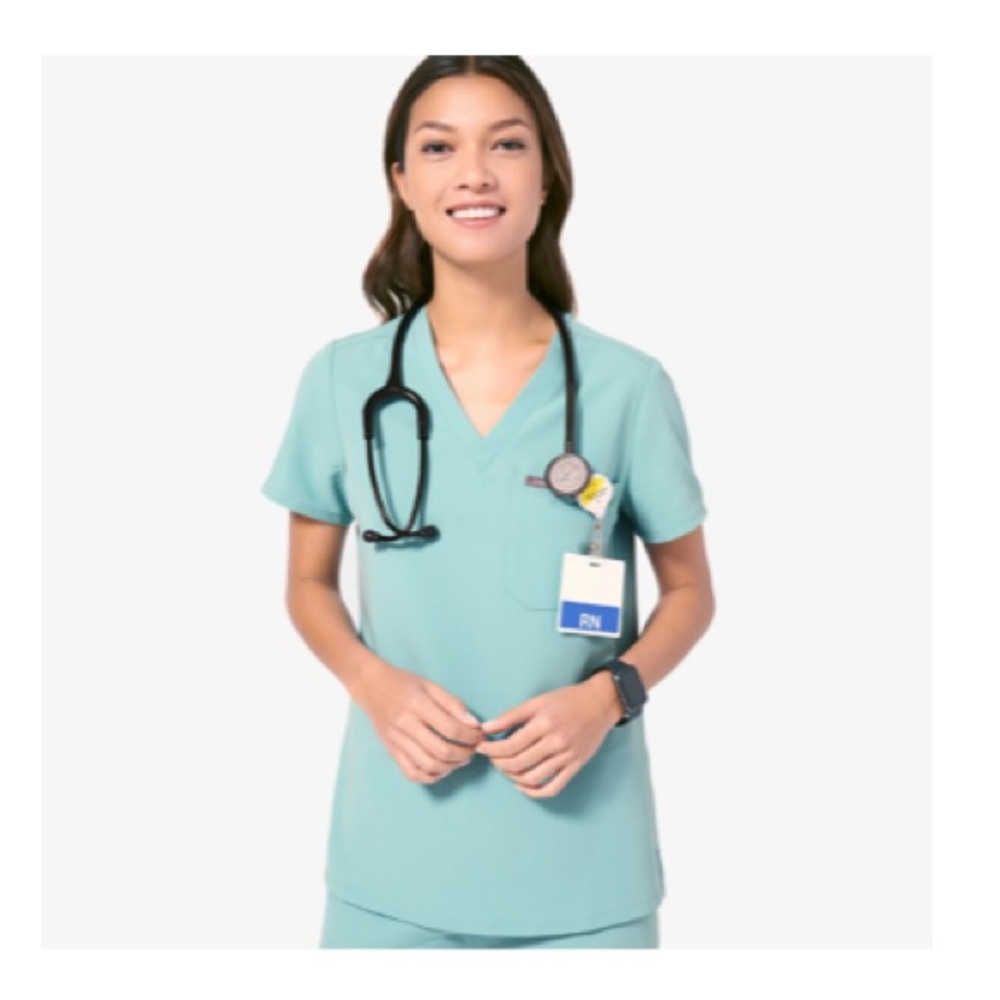 ** SEA GLASS **. Figs Catarina Scrub top.